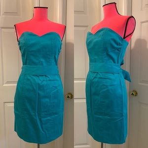 New H&M teal strapless dress
